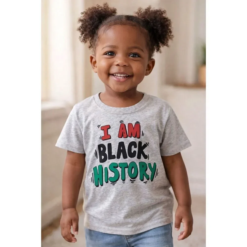 Carter’s 5T I Am Black History Toddler Graphic T-Shirt Gray Cotton Blend